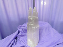 Load image into Gallery viewer, Selenite Twin Tower Lamp